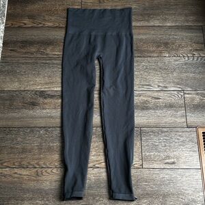 Spanx Seamless Side Zipper Leggings Plus Size Blue Gray Sz 1X